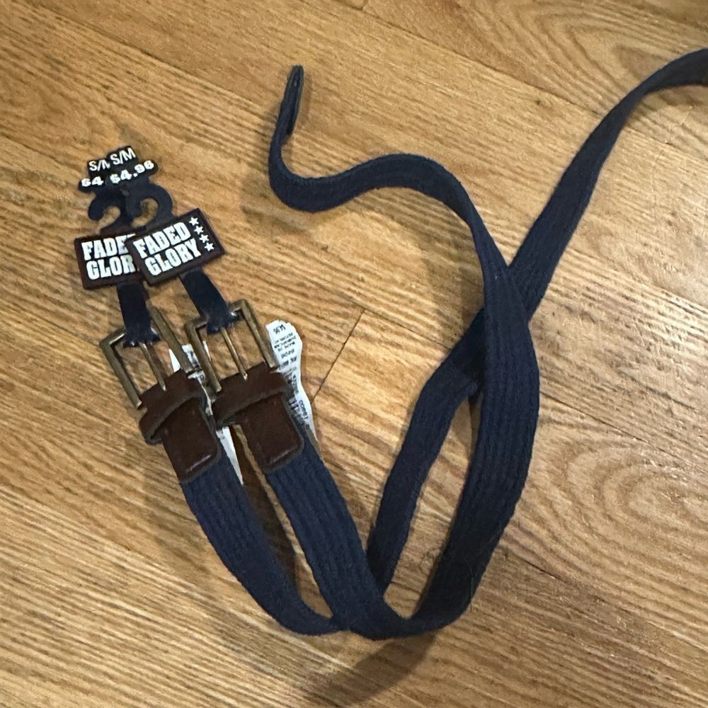 6Pk- Kids Belts S/M Navy Blue Faded Glory